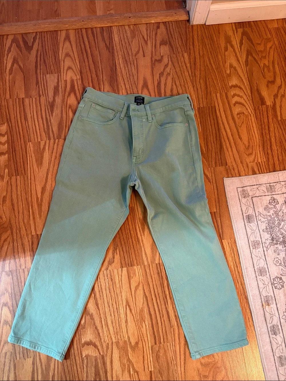 J. Crew Straight Jeans in Mint Green